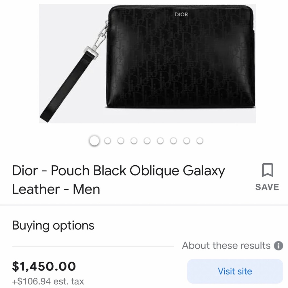 Dior oblique galaxy leather black pouch.